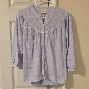 Wrap London Lilac Textured Button-Up Blouse
